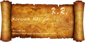 Korcsok Róza névjegykártya
